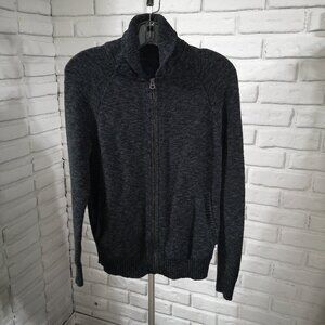 American Eagle Men's Size XS Full Zip Dark Grey Sweater